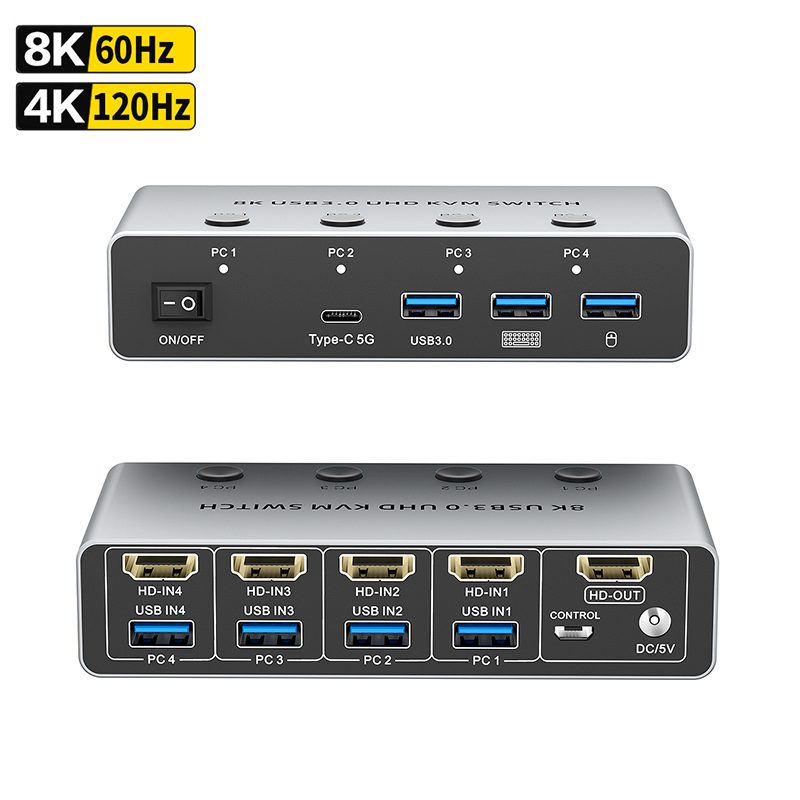Hdmi Matrix Switch - 8K@60Hz HDMI KVM 스위치 4대 컴퓨터