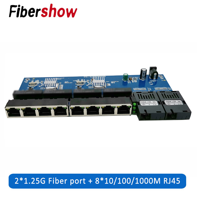 Ethernet Switch 8 Port - 기가비트 이더넷 스위치 광섬유 미디어 컨버터