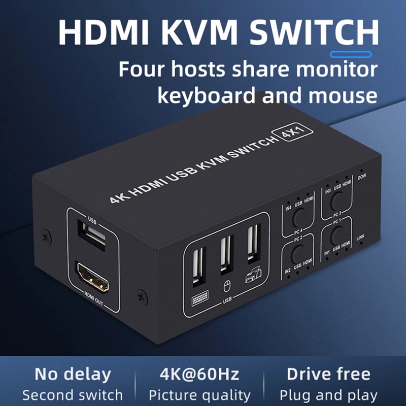 4K HDMI KVM 스위치 4 인 1 아웃 4K 60 - Hdmi Matrix Switch 리뷰 및 가격