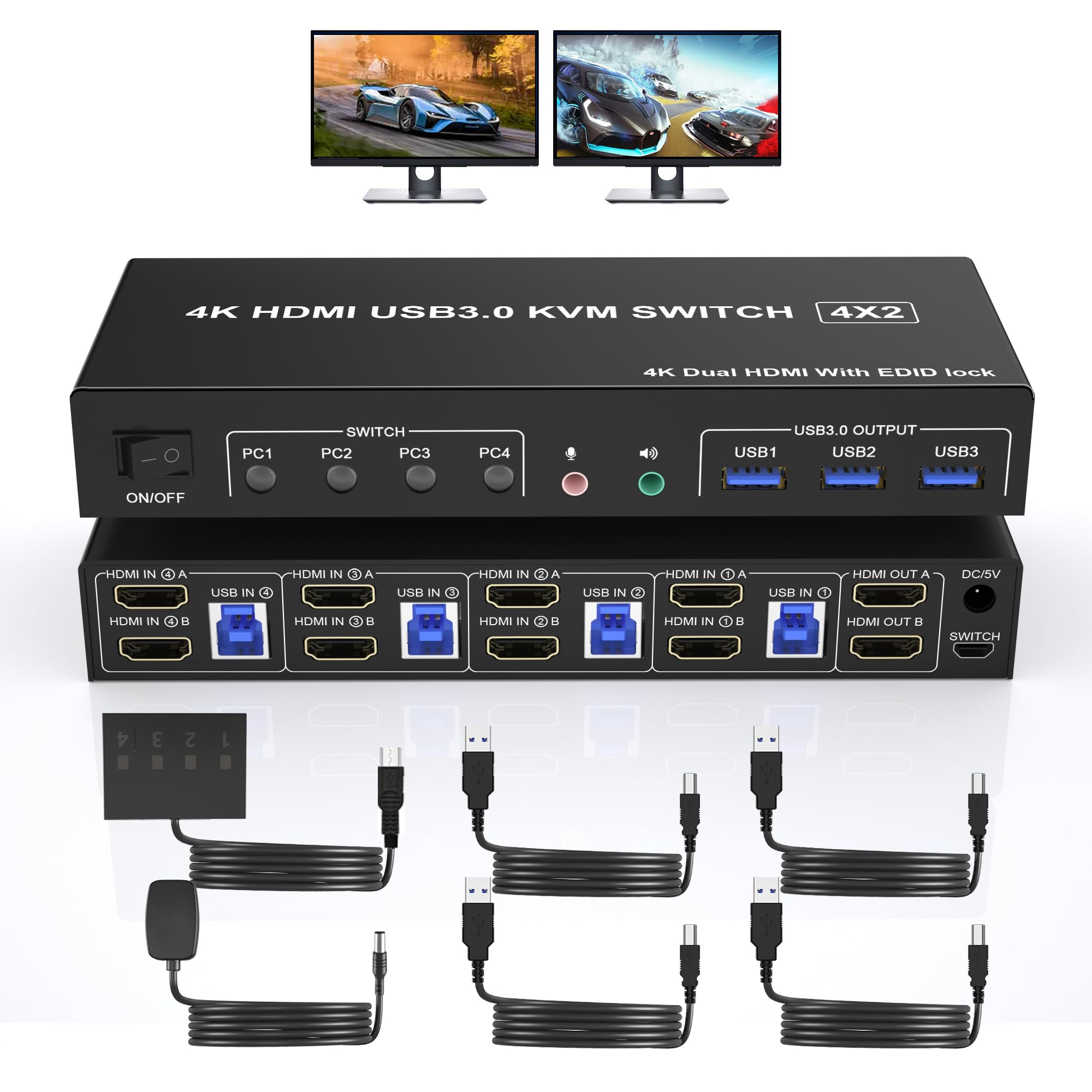 4K USB 3.0 KVM 스위치 HDMI 듀얼 모니터 - Hdmi Matrix Switch 리뷰 및 가격